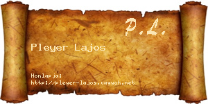 Pleyer Lajos névjegykártya